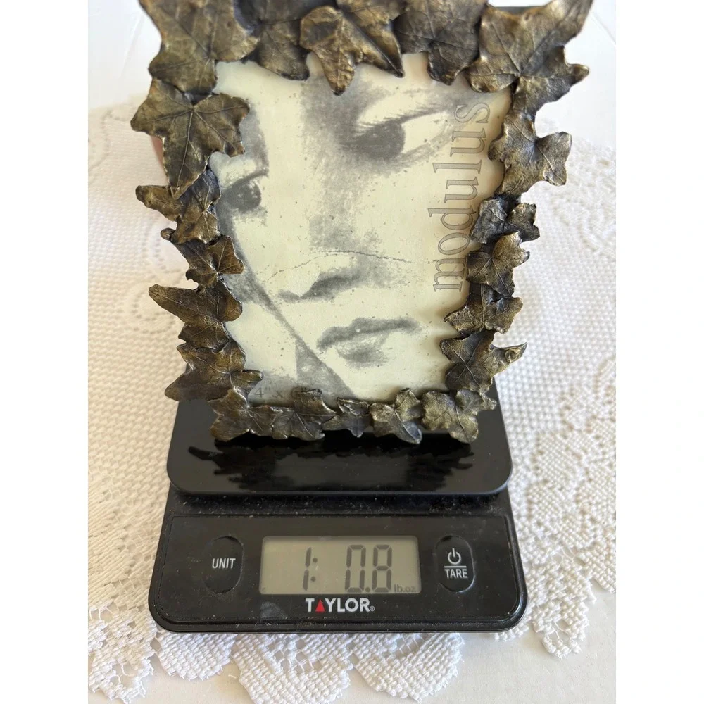 Modulus Bronze Ivy Leaf Picture Frame 4x6 Cast Metal Botanical Nature Decor